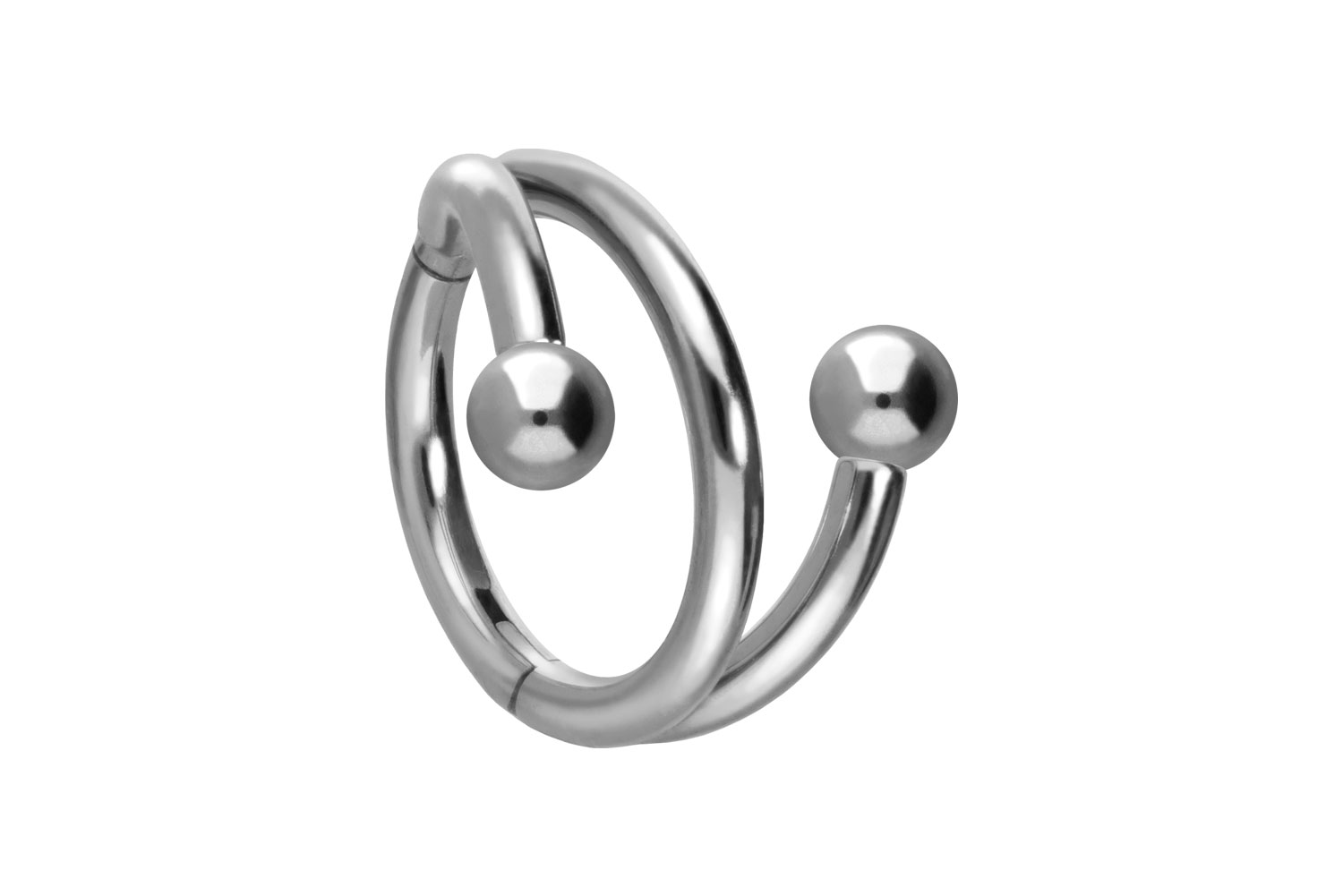 Titan Segmentring Clicker Piercing mit Innengewinde 3 RINGE + 2 KUGELN
